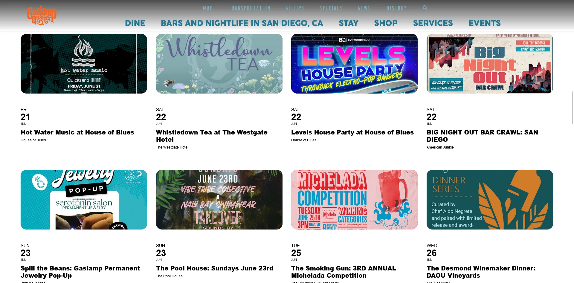 Screenshot of Gaslamp.org's website