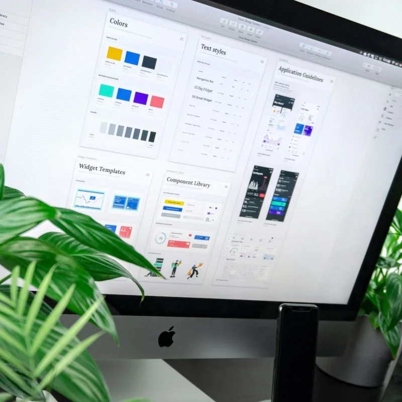Screen of branding and design work for a web app or website