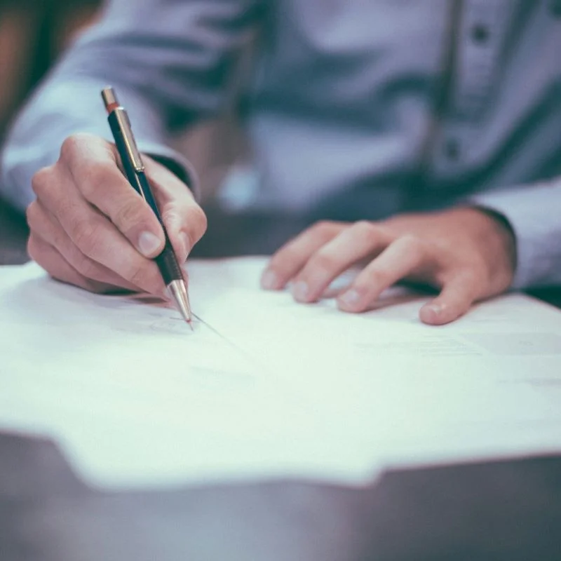 Person signing a document