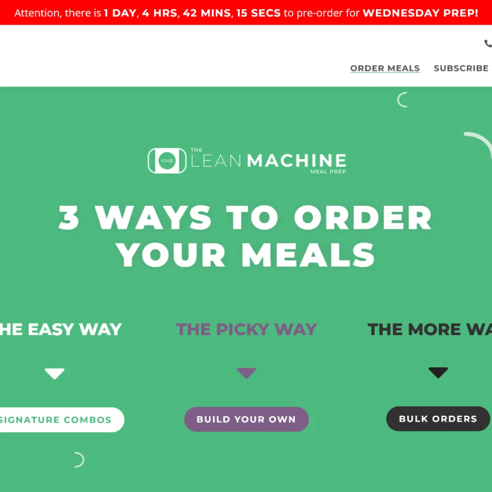 Screenshot of The Lean Machine's website